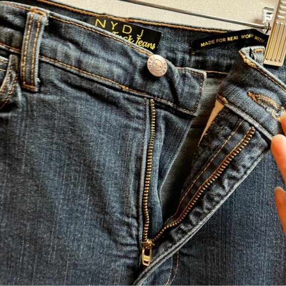 NYDJ tummy tuck high rise bootcut dark wash jeans Sz 14P - Picture 5 of 11
